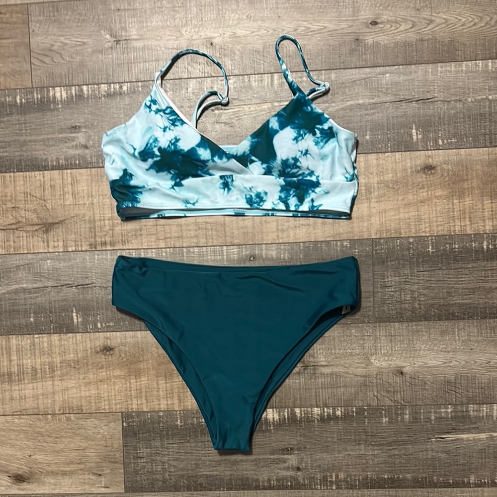 Teal Tie-Dye Bikini Set